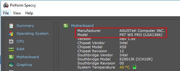 Motherboard details