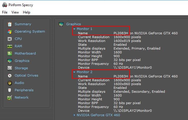 Monitor details